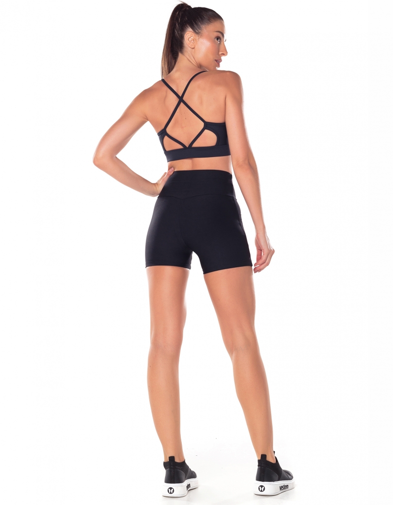 Vestem - Aria Black Wrap-Around Shorts - SH597.V25.C0002 Vestem - Aria Black Wrap-Around Shorts - SH597.V25.C0002