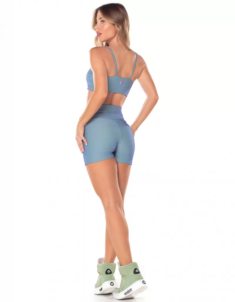 Vestem - Navy and Mint Sculpting Fit Shorts - SH634.V25.C0459