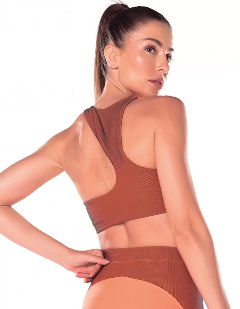 Vestem - Neon Orange Waves Asymmetrical Top - TOP1055.V25.C0007