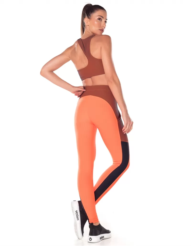 Vestem - Neon Orange Waves Asymmetrical Top - TOP1055.V25.C0007