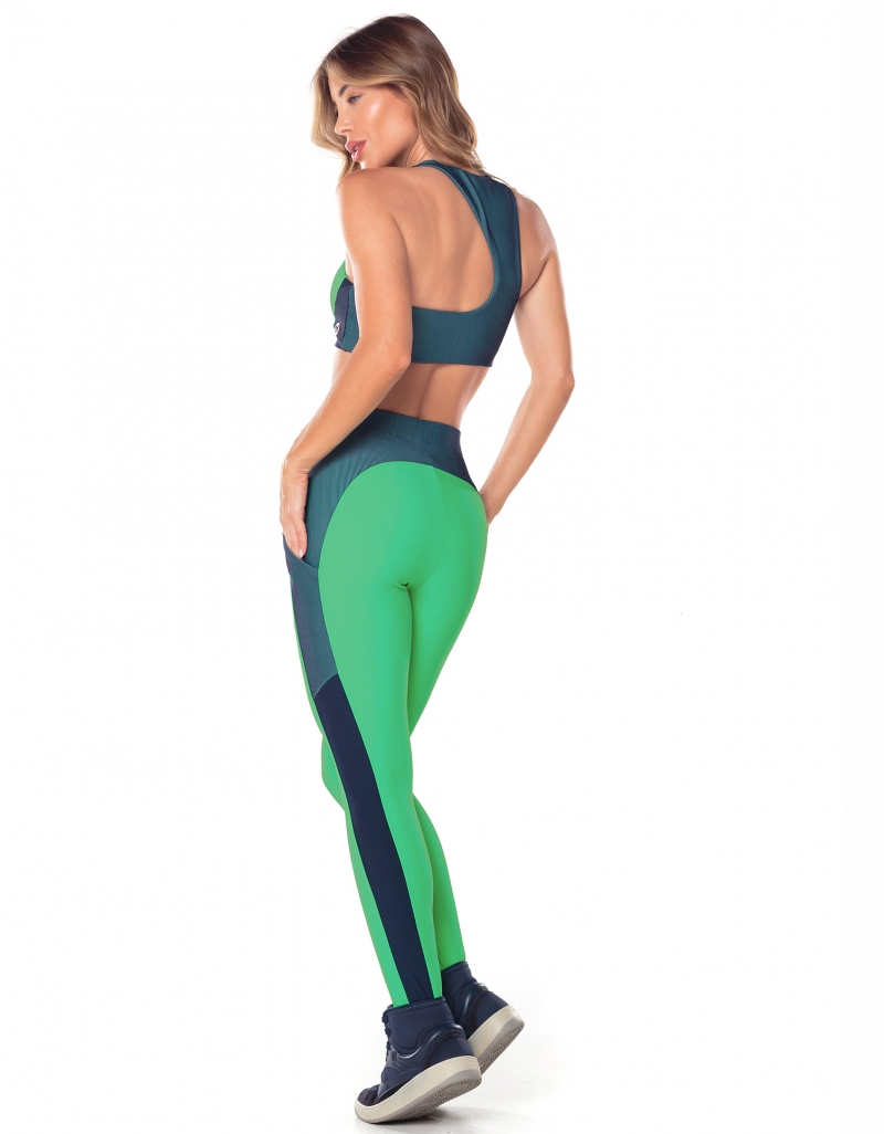 Vestem - Asymmetric Waves Green Twist Top - TOP1055.V25.C0449