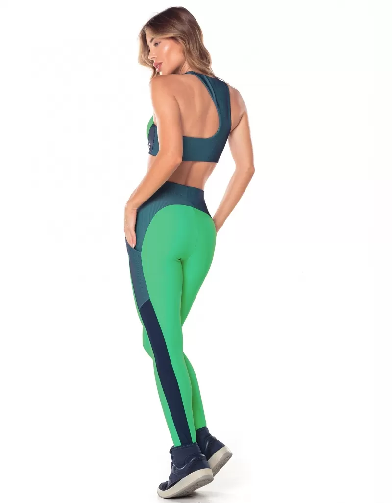 Vestem - Asymmetric Waves Green Twist Top - TOP1055.V25.C0449