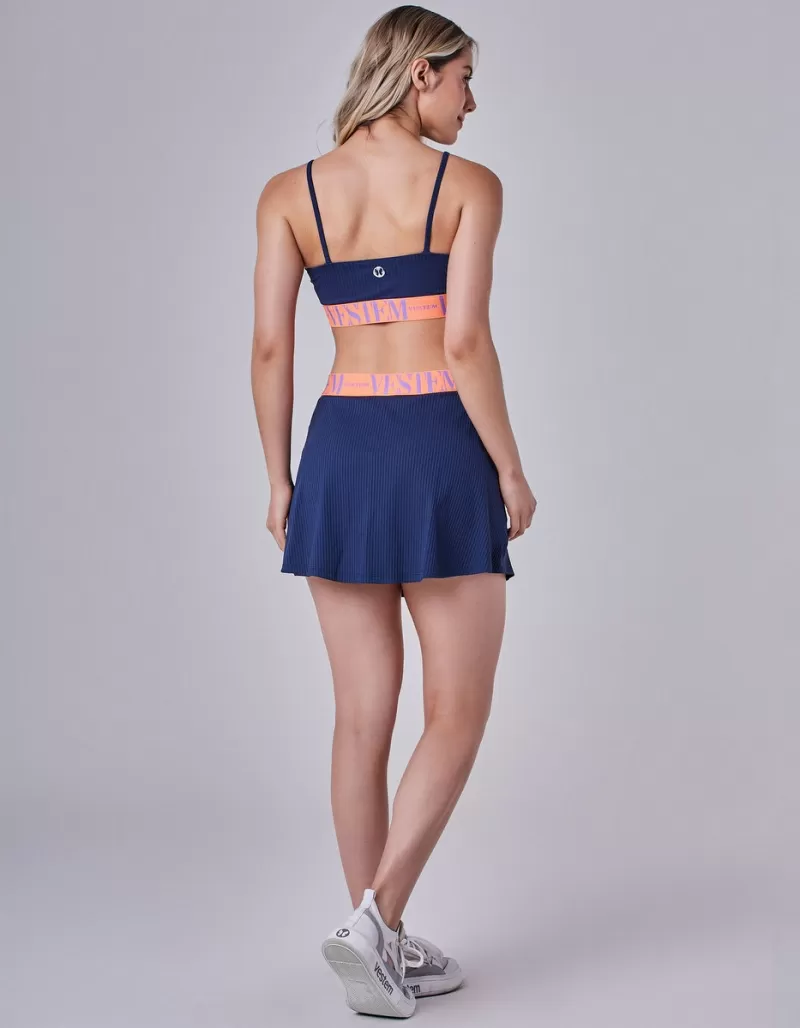 Vestem - Luna Navy Blue Top and Skirt Set - CJ171.CP.C0173