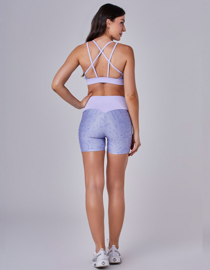 Vestem - Licabeto Cobra Lilac Lavender Sports Bra and Shorts Set - CJ177.CP.E1334 Vestem - Licabeto Cobra Lilac Lavender Sports Bra and Shorts Set - CJ177.CP.E1334