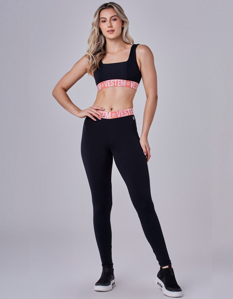 Vestem - Top and Legging Set Manu Orange Zig Zag and White Leggings - CJ181.CP.C0361