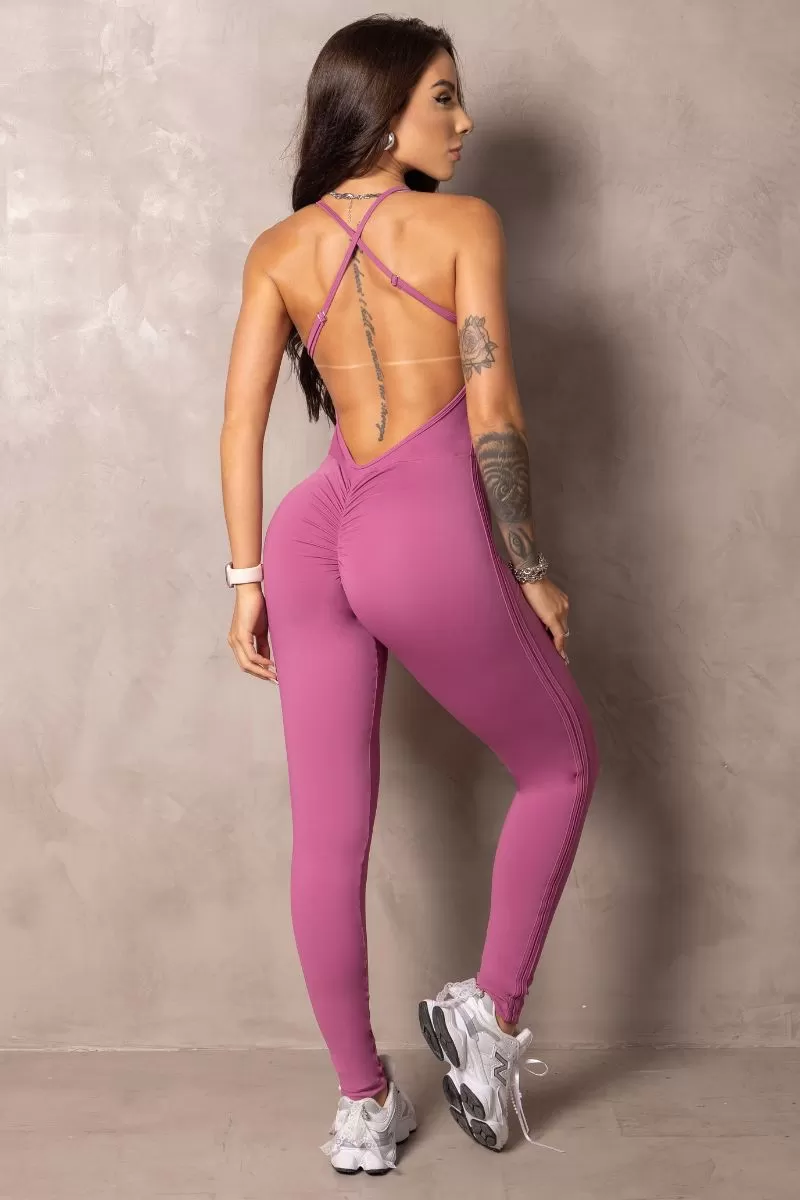 Hipkini - Stunning Pink Blush Cross Straps Jumpsuit - 33330904 Hipkini - Stunning Pink Blush Cross Straps Jumpsuit - 33330904