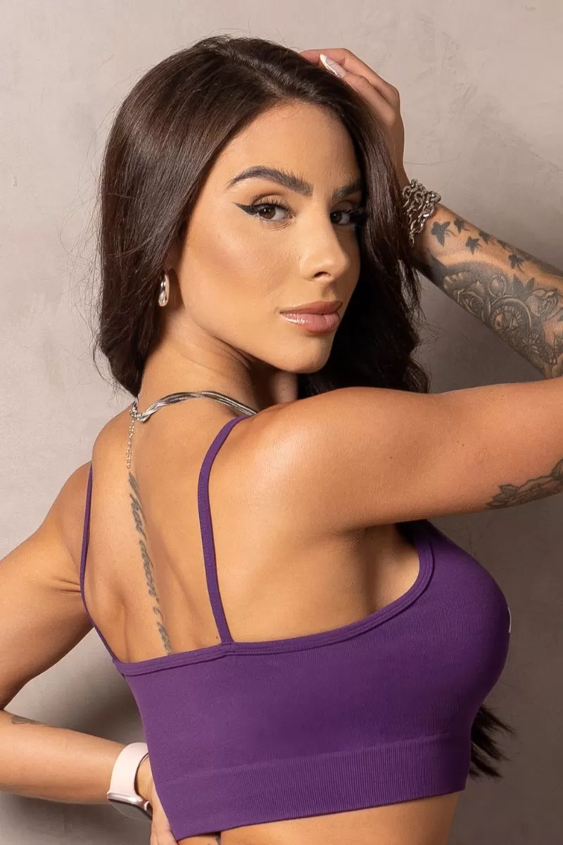 Hipkini - Stunning Seamless Grape Top Thin Straps - 33331071
