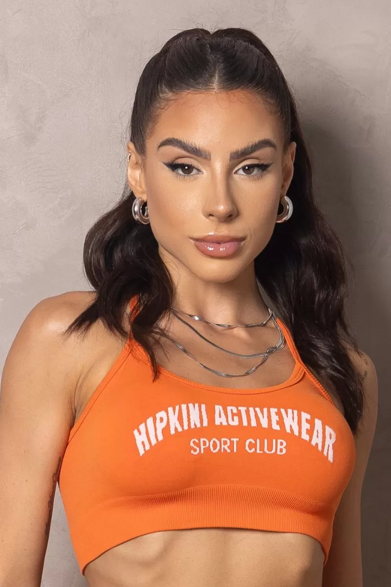Hipkini - Stunning Seamless Orange Cross Straps Top - 33331064