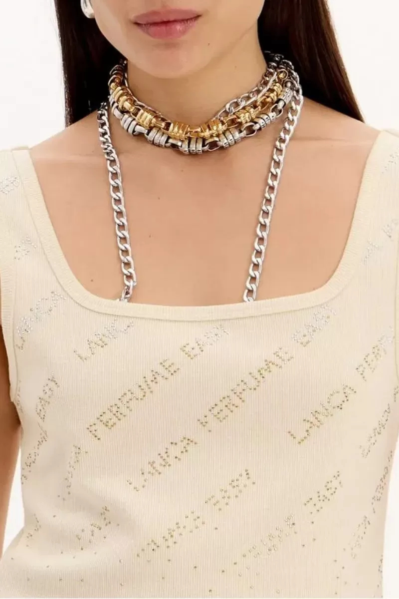 LANÇA PERFUME - LP EASY SUMMER 25 Strappy Tank Shirt with Front Glitter Appliques - 0991 LANÇA PERFUME - LP EASY SUMMER 25 Strappy Tank Shirt with Front Glitter Appliques - 0991