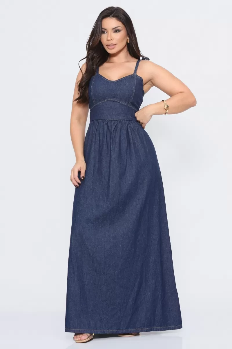 AS8 - Long Denim Dress with Cutout - AYB1001
