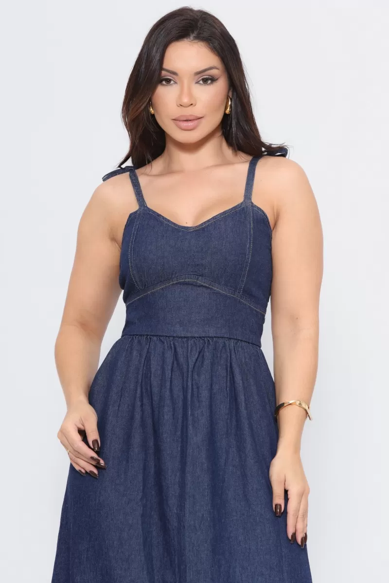 AS8 - Long Denim Dress with Cutout - AYB1001 AS8 - Long Denim Dress with Cutout - AYB1001