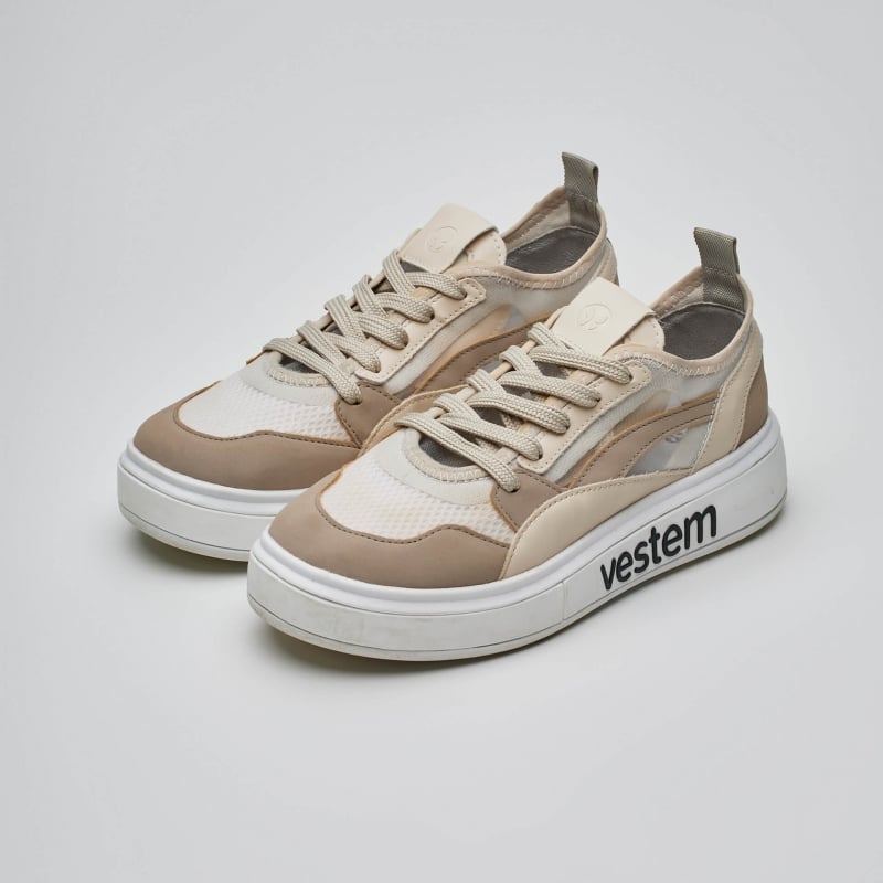 Vestem - Frida Multicolor Off White and Beige Sand Sneakers - TE20.C0614 Vestem - Frida Multicolor Off White and Beige Sand Sneakers - TE20.C0614