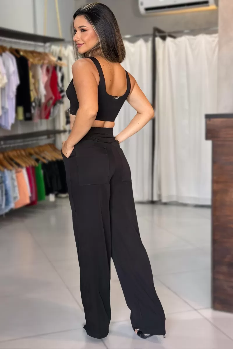 LANÇA PERFUME - Full Length High Waist Pants With Side Buckle Lança Perfume - 2776 LANÇA PERFUME - Full Length High Waist Pants With Side Buckle Lança Perfume - 2776