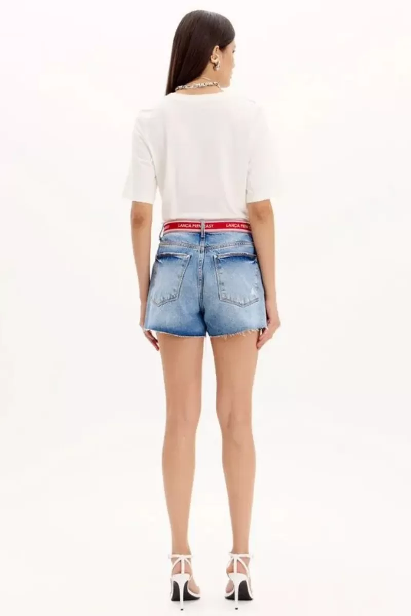 LANÇA PERFUME - Comfort Jean Shorts With High Waist And Belt At The Waist LAUNCHES EASY PERFUME - 2819 LANÇA PERFUME - Comfort Jean Shorts With High Waist And Belt At The Waist LAUNCHES EASY PERFUME - 2819