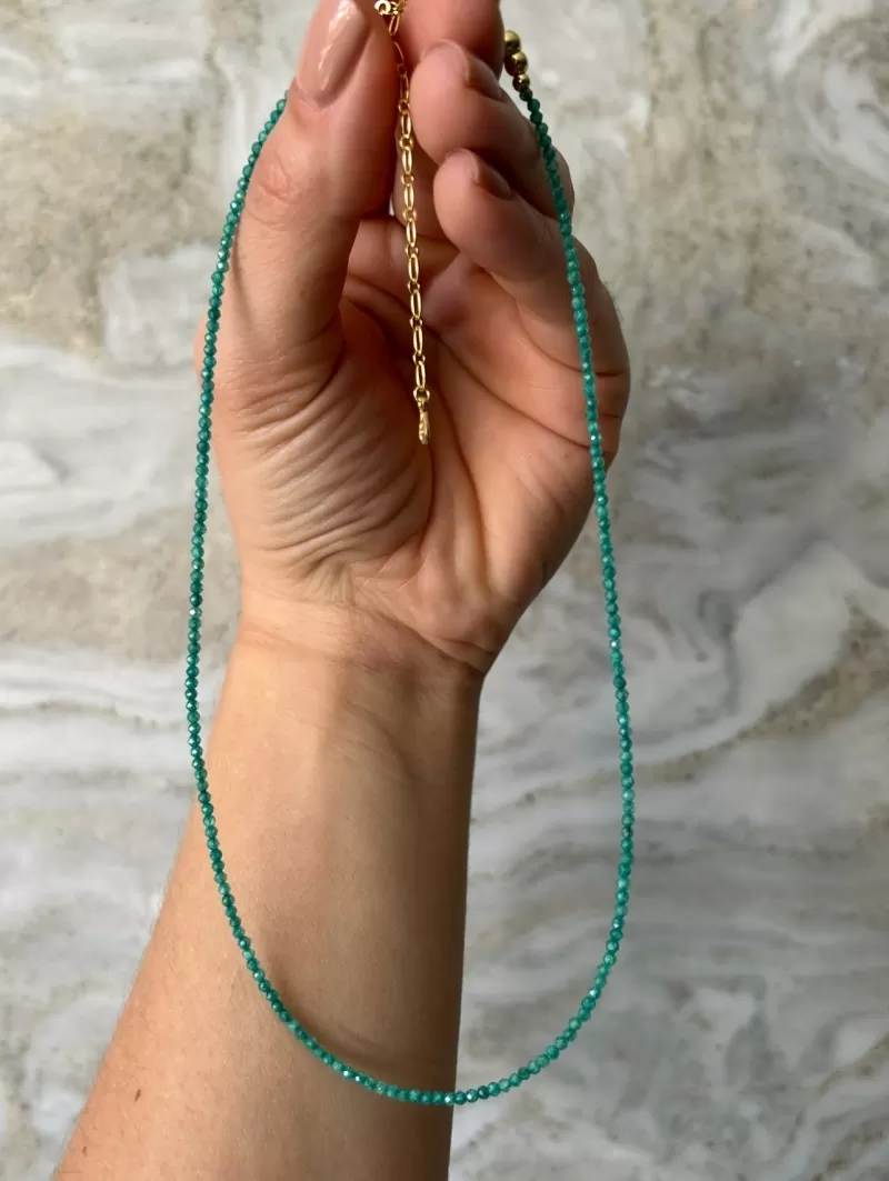 Mikabe - Colar Micro Zircônia Cor Turmalina 2mm - MK2005