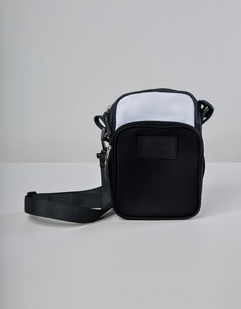 Vestem - Two-Tone Shoulder Bag in White and Black - BOL63.C0180
