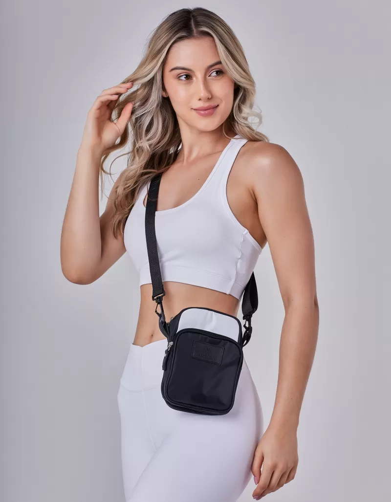 Vestem - Two-Tone Shoulder Bag in White and Black - BOL63.C0180