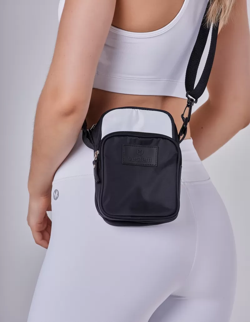 Vestem - Two-Tone Shoulder Bag in White and Black - BOL63.C0180