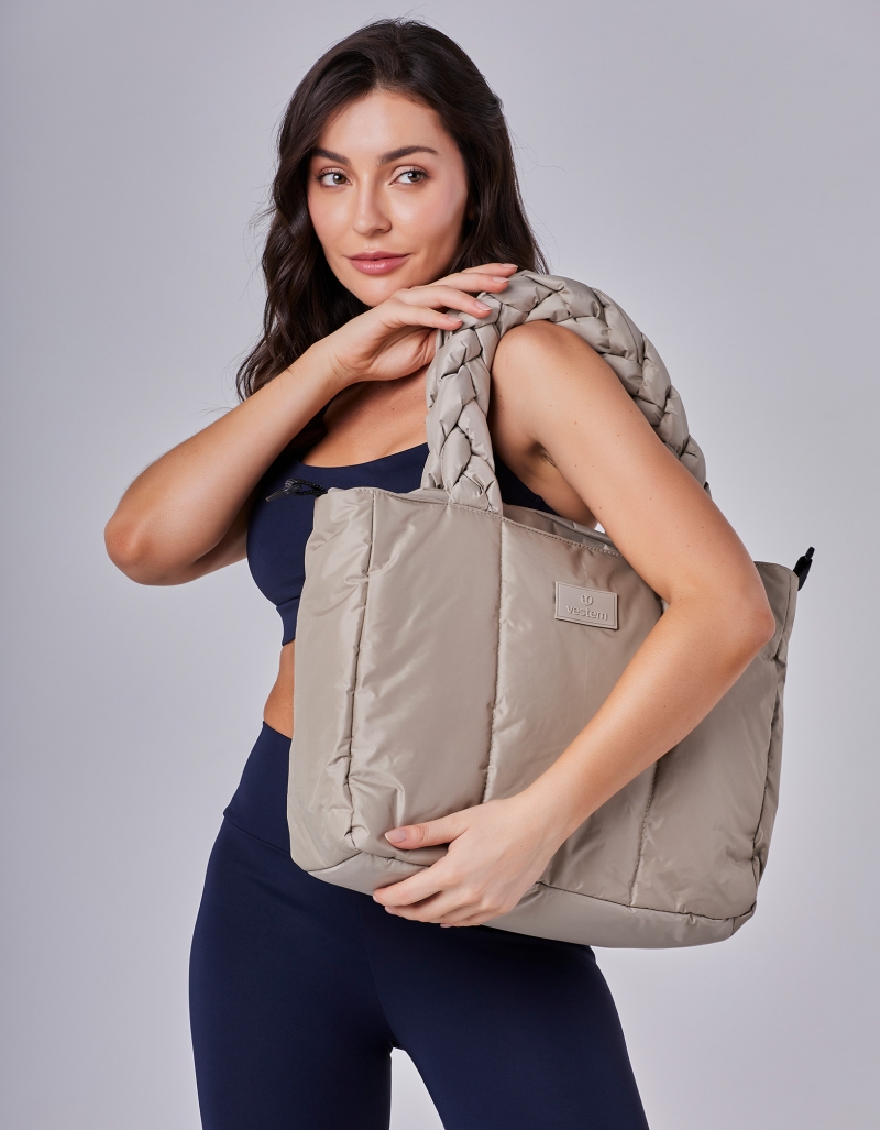 Vestem - Mameshssê Beige Oatmeal Braid Hand Bag - BOL66.C0573 Vestem - Mameshssê Beige Oatmeal Braid Hand Bag - BOL66.C0573