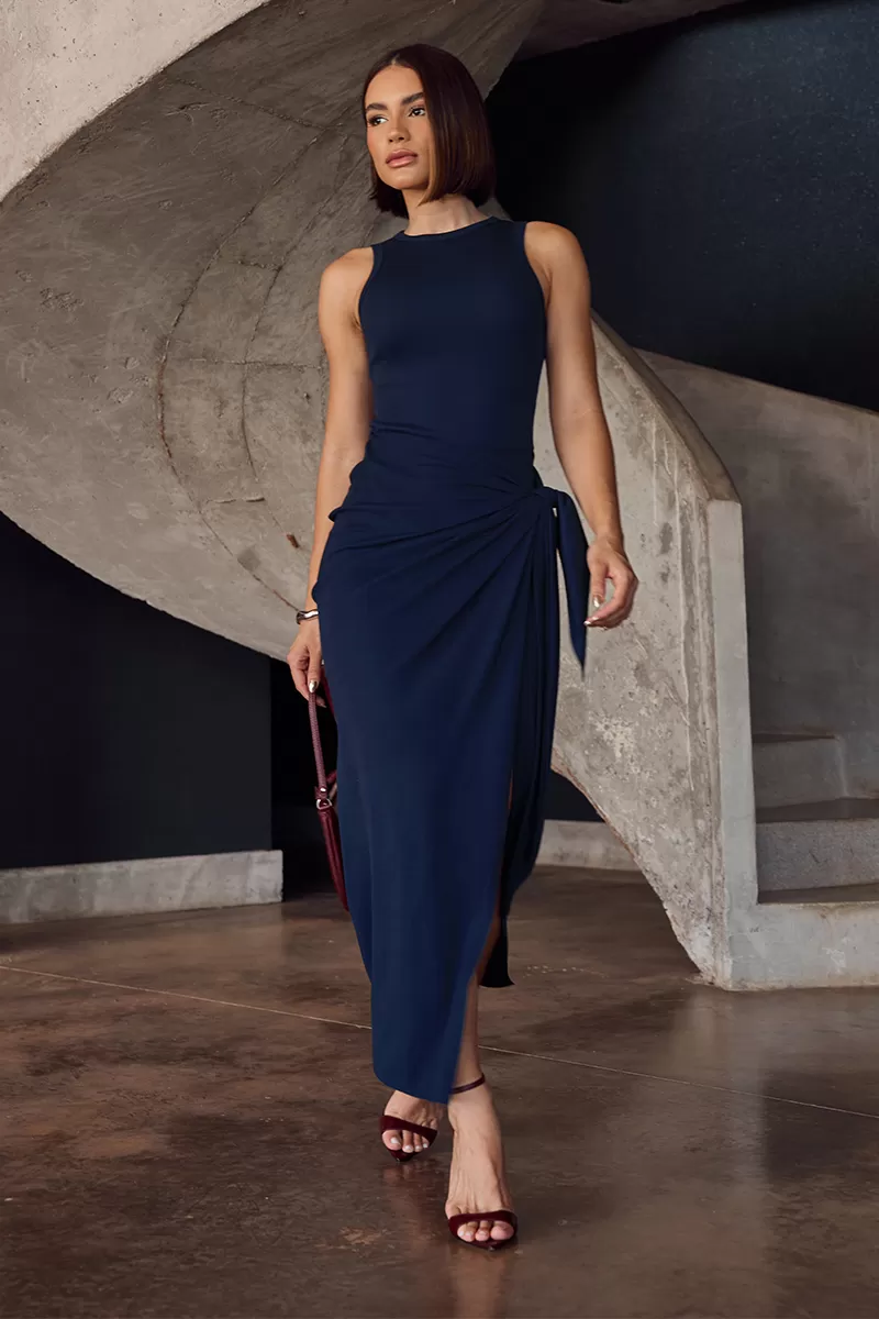 Dot Clothing - Dot Clothing Long Navy Dress - 2224MARINHO Dot Clothing - Dot Clothing Long Navy Dress - 2224MARINHO