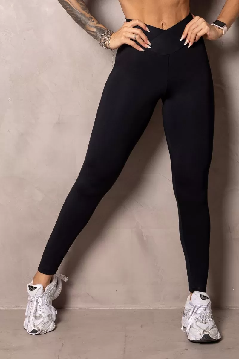 Hipkini - Summer Glow Black Leggings with Wrap Waistband - 33330912