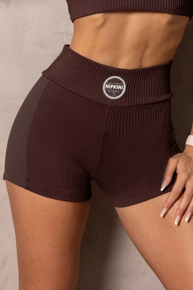 Hipkini - Summer Glow Coffee Shorts with rubber label - 33330918