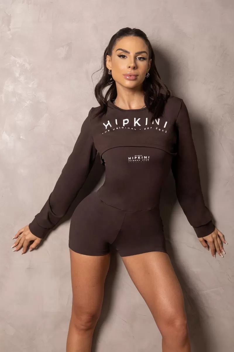 Hipkini - Summer Glow Coffee Long Sleeve Blouse - 33330919