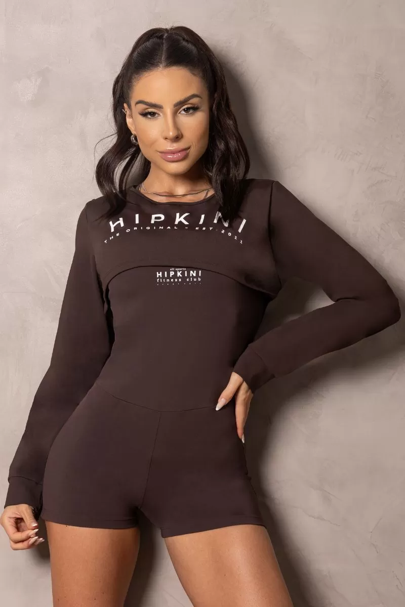 Hipkini - Summer Glow Coffee Long Sleeve Blouse - 33330919