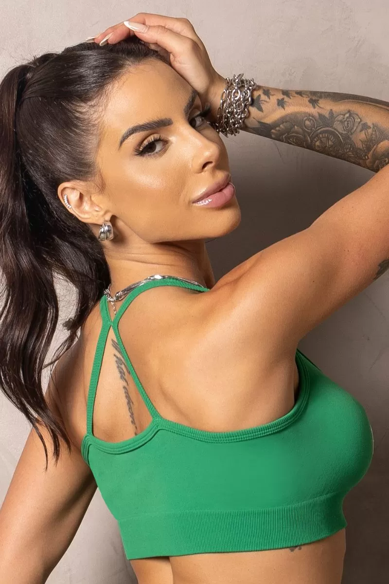 Hipkini - Green Summer Glow Seamless Top - 33331085
