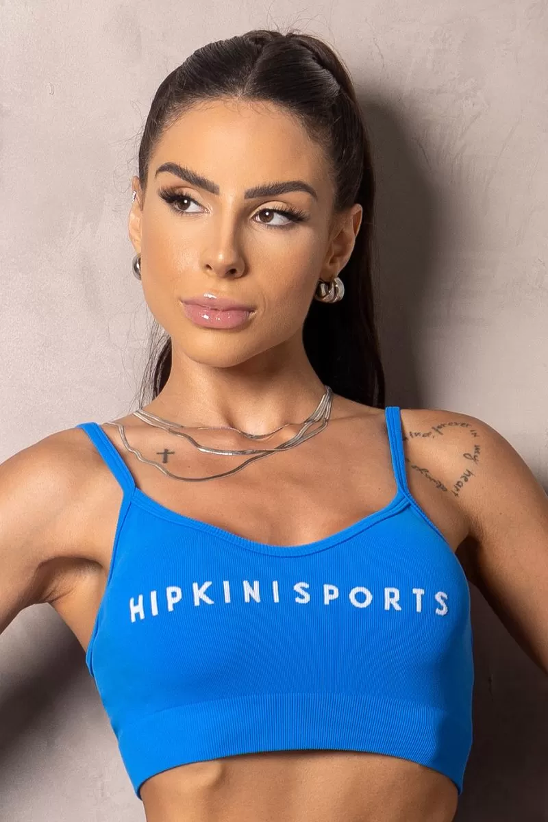Hipkini - Turquoise Blue Summer Glow Seamless Top - 33331073