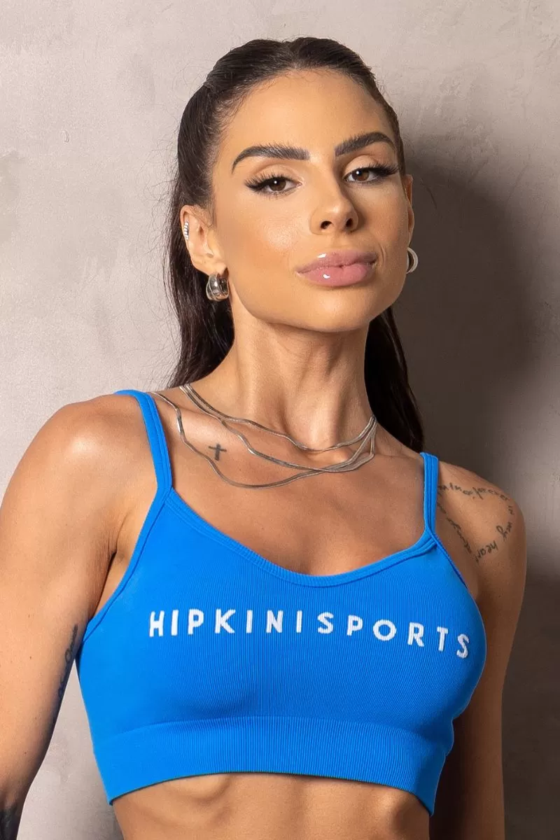 Hipkini - Turquoise Blue Summer Glow Seamless Top - 33331073