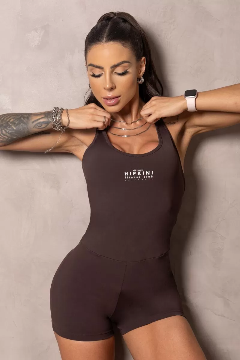 Hipkini - Summer Glow Coffee Cross Strap Romper - 33330920