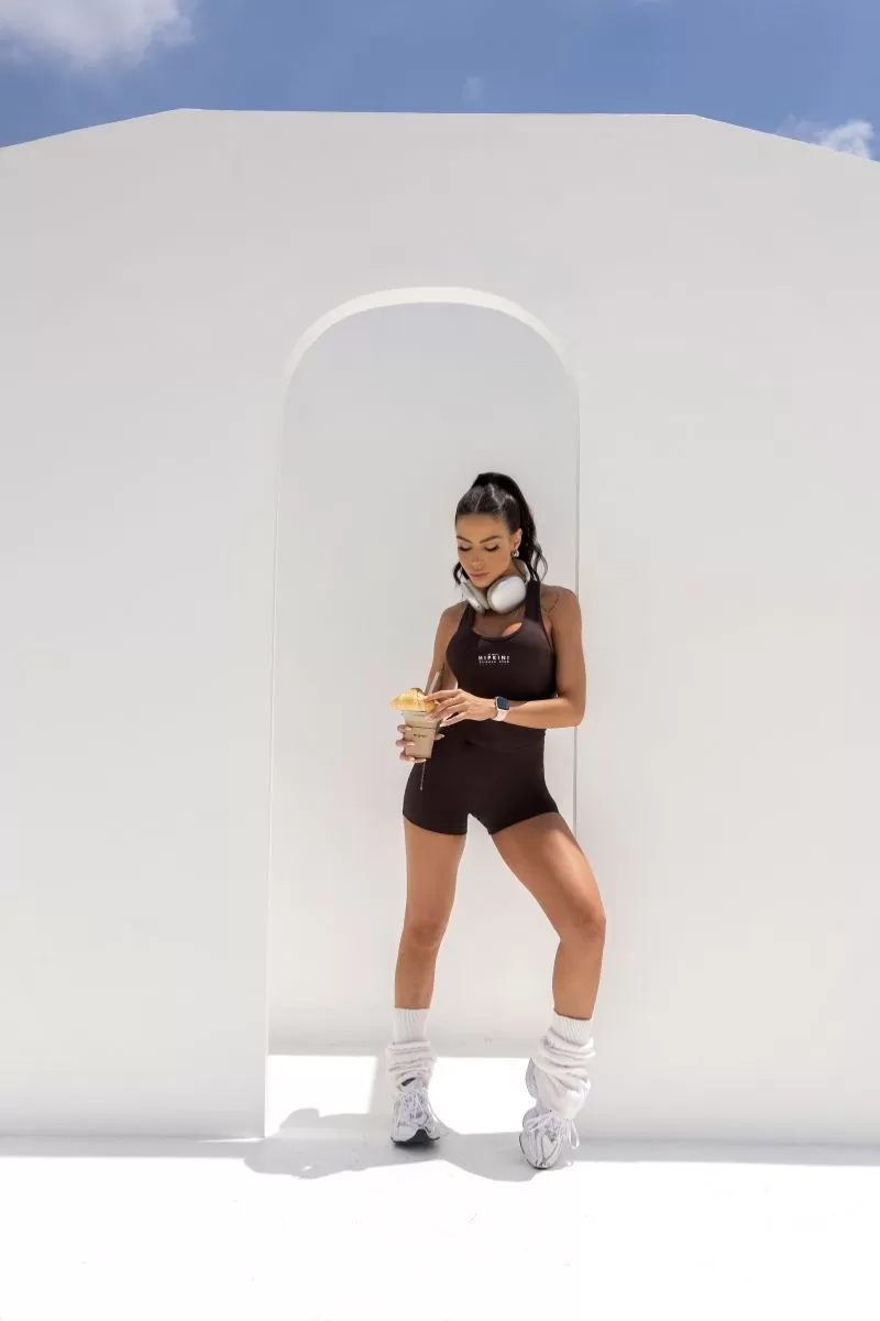 Hipkini - Summer Glow Coffee Cross Strap Romper - 33330920