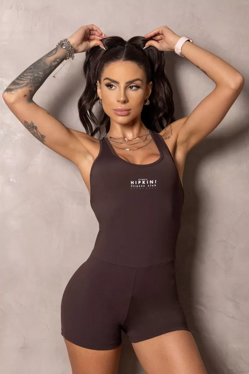 Hipkini - Summer Glow Coffee Cross Strap Romper - 33330920