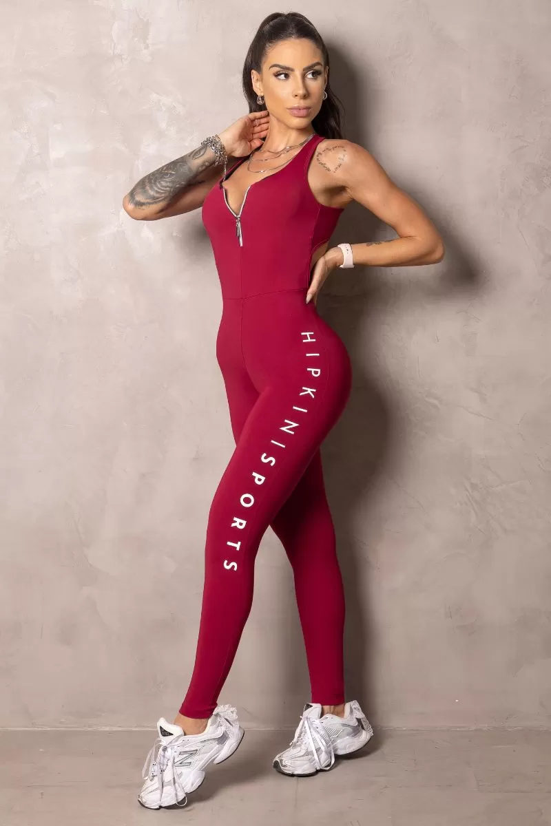 Hipkini - Summer Glow Merlot Wine Jumpsuit Cross Straps - 33330930 Hipkini - Summer Glow Merlot Wine Jumpsuit Cross Straps - 33330930