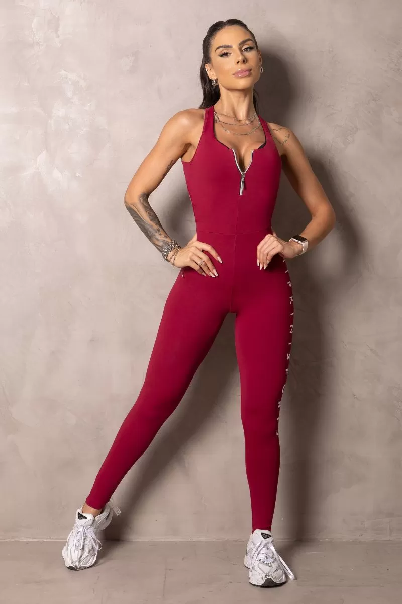 Hipkini - Summer Glow Merlot Wine Jumpsuit Cross Straps - 33330930 Hipkini - Summer Glow Merlot Wine Jumpsuit Cross Straps - 33330930