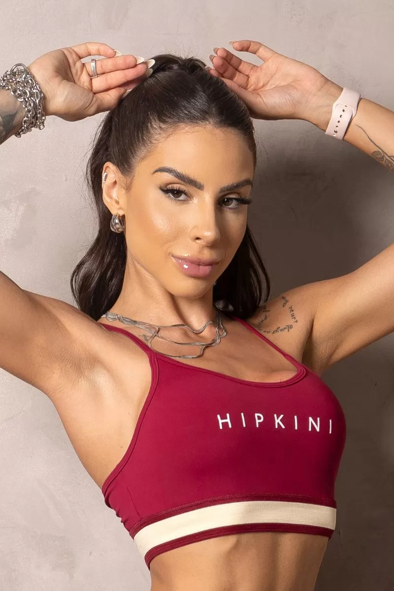 Hipkini - Summer Glow Merlot Wine Top with Cross Straps - 33330931