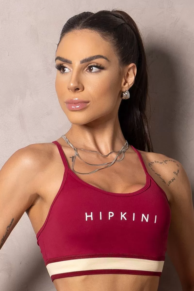 Hipkini - Summer Glow Merlot Wine Top with Cross Straps - 33330931