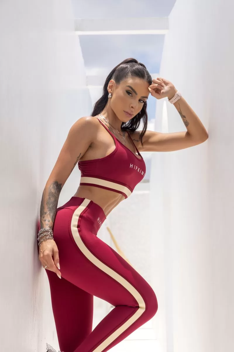 Hipkini - Summer Glow Merlot Wine Leggings with Silk - 33330932 Hipkini - Summer Glow Merlot Wine Leggings with Silk - 33330932