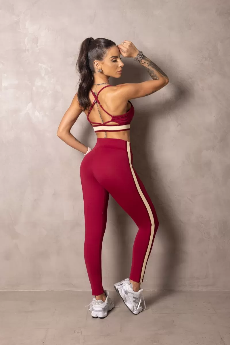 Hipkini - Summer Glow Merlot Wine Leggings with Silk - 33330932 Hipkini - Summer Glow Merlot Wine Leggings with Silk - 33330932