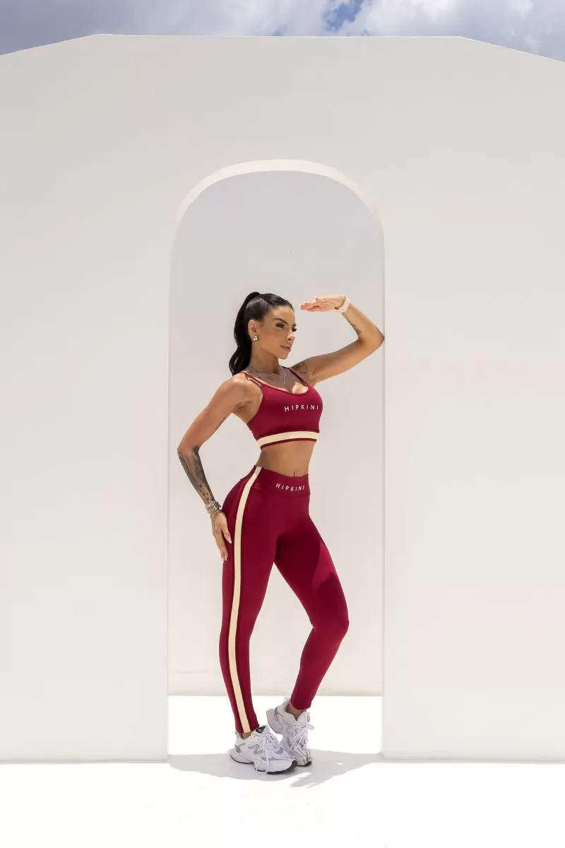 Hipkini - Summer Glow Merlot Wine Leggings with Silk - 33330932 Hipkini - Summer Glow Merlot Wine Leggings with Silk - 33330932