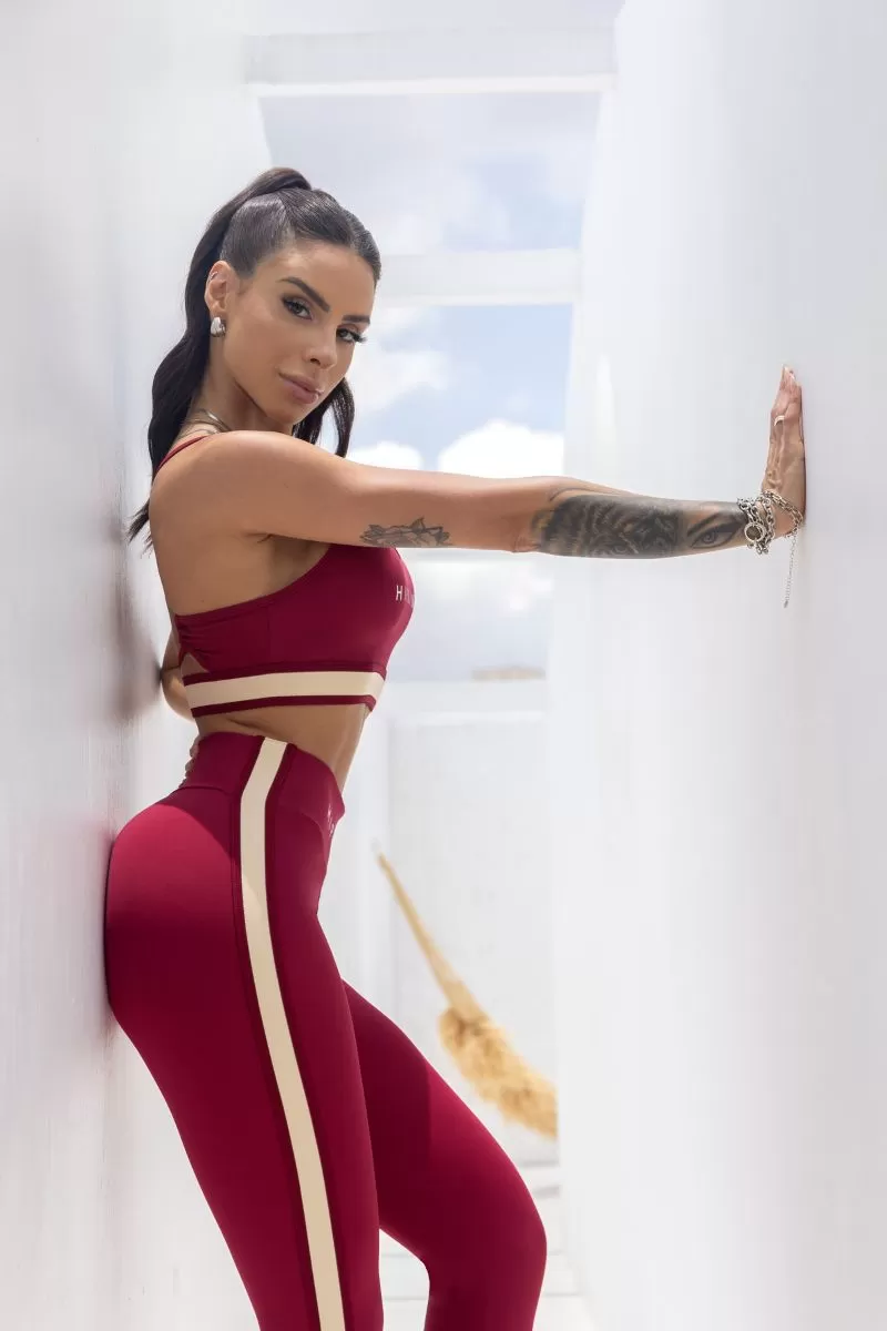Hipkini - Summer Glow Merlot Wine Leggings with Silk - 33330932 Hipkini - Summer Glow Merlot Wine Leggings with Silk - 33330932