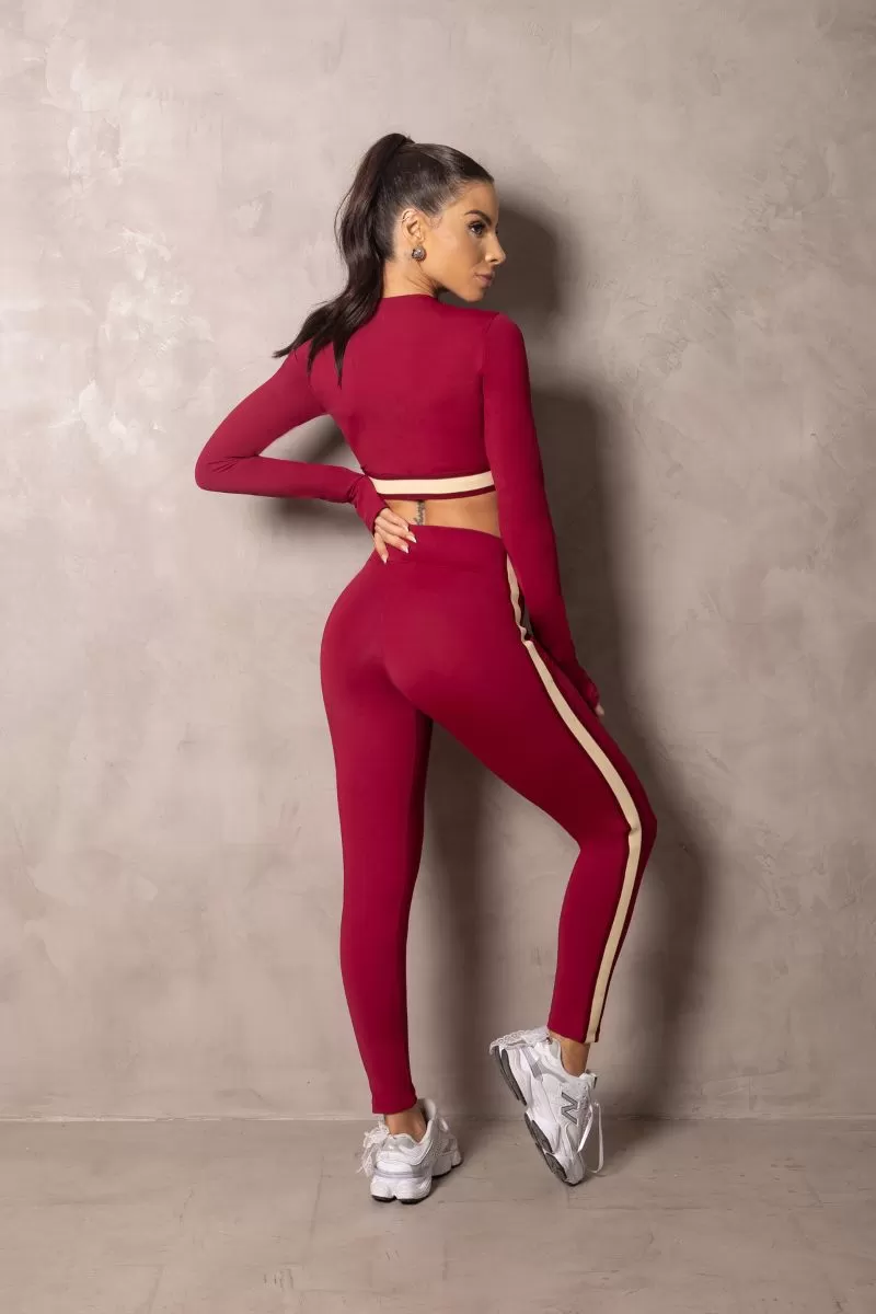 Hipkini - Cropped Summer Glow Wine Merlot Long Sleeve - 33330934