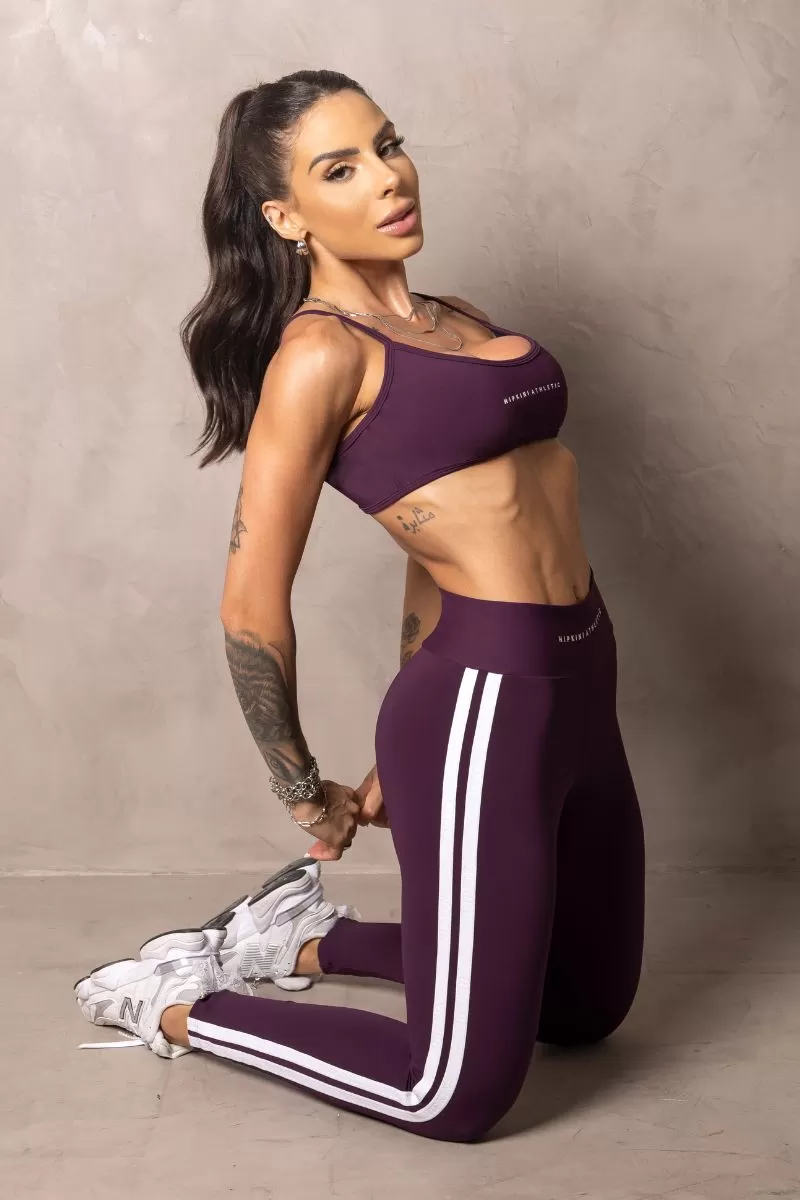 Hipkini - Summer Glow Grape Striped Leggings - 33330940