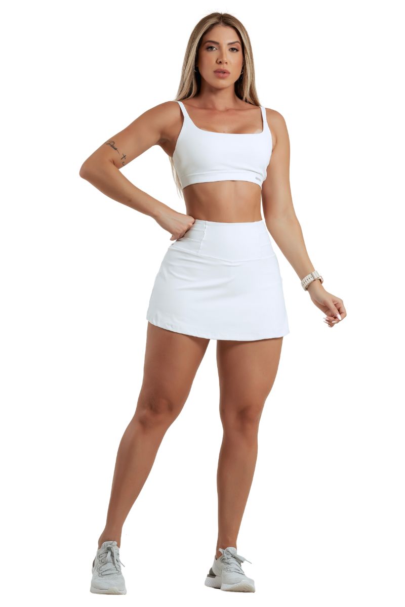 Garotafit - White Slick Shorts - SAB25B