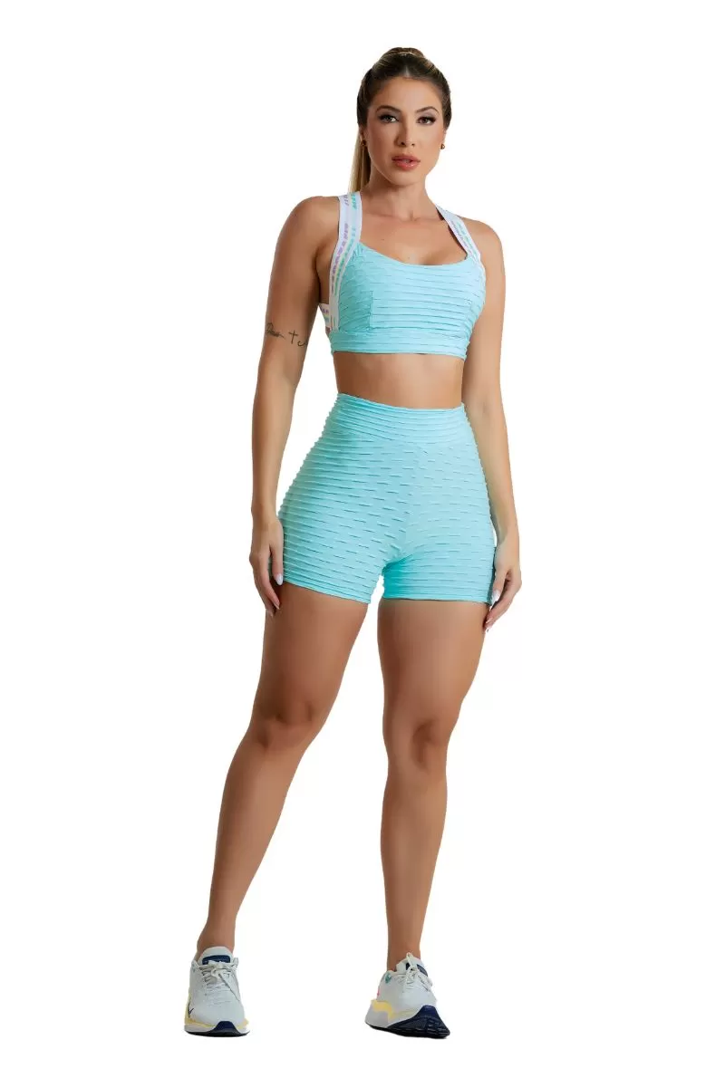 Garotafit - Riga Green Candy Shorts Set - SCJ133HCEBCC