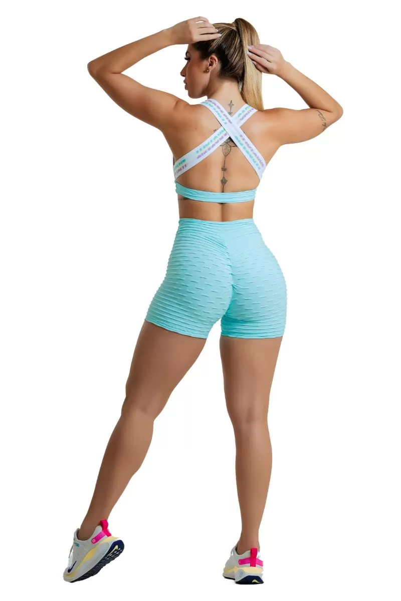 Garotafit - Riga Green Candy Shorts Set - SCJ133HCEBCC