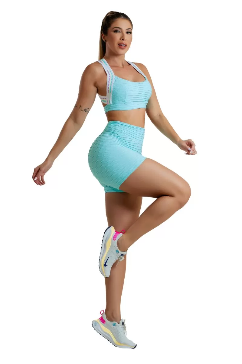 Garotafit - Riga Green Candy Shorts Set - SCJ133HCEBCC