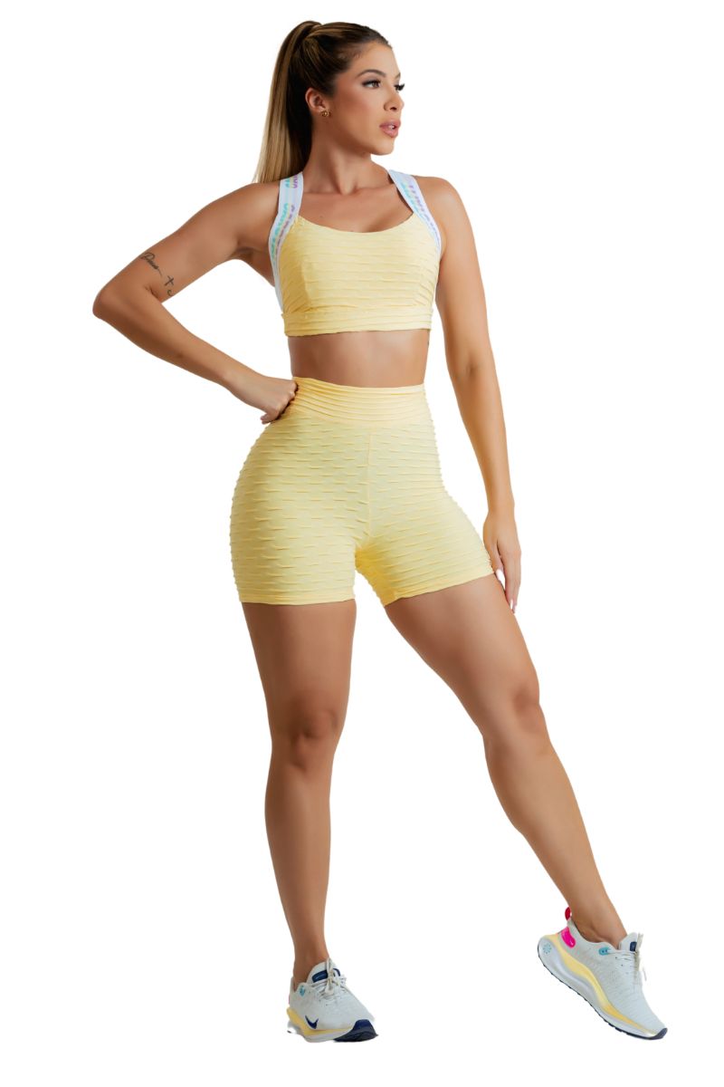 Garotafit - Yellow Candy Shorts Set - SCJ133JEBCC Garotafit - Yellow Candy Shorts Set - SCJ133JEBCC