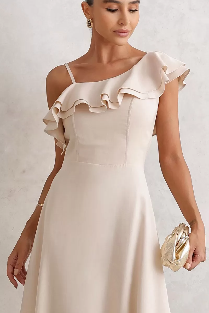 Miss Misses - Tania Godê Dress With Straps And Frill Beige - 54490215 Miss Misses - Tania Godê Dress With Straps And Frill Beige - 54490215